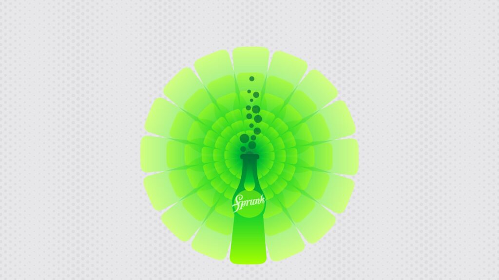 Minimalist Sprunk Soda Bottle Abstract Green Desktop Wallpaper
