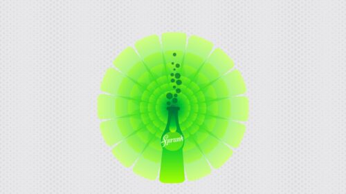 Minimalist Sprunk Soda Bottle Abstract Green Desktop Wallpaper