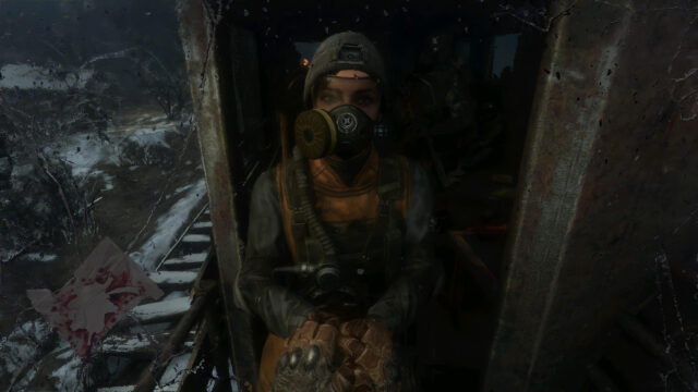 Post Apocalyptic Survivor with Gas Mask in Metro Exodus Style 4K Wallpaper