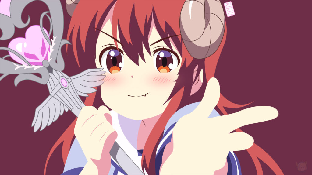 Shamiko The Demon Girl with Magical Staff Anime PC Wallpaper