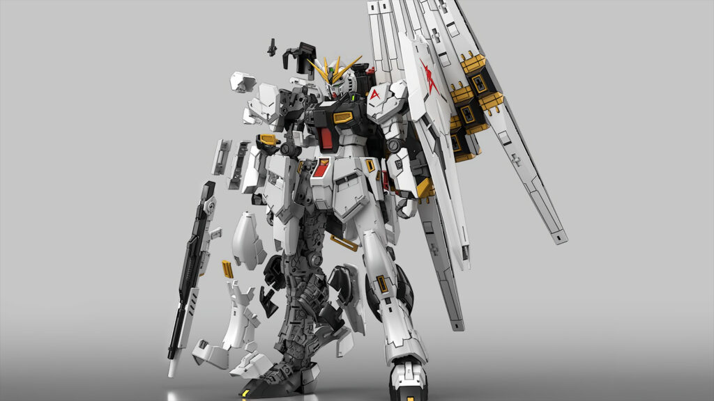 Nu Gundam RX 93 Exploded View Mechanical Detail 4K PC Wallpaper