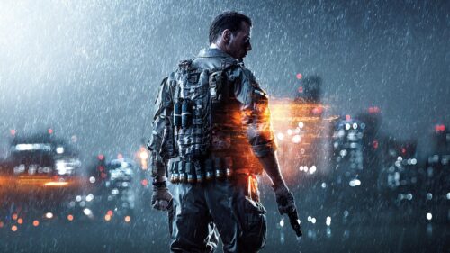 Battlefield 4 Soldier in the Rain City Night PC Wallpaper