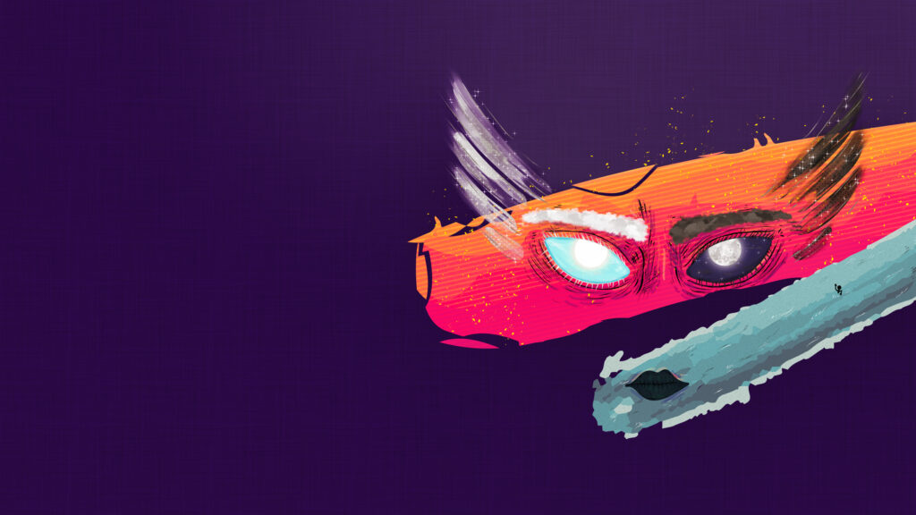 Surreal Abstract Celestial Face Art with Vibrant Gradient Colors PC Wallpaper