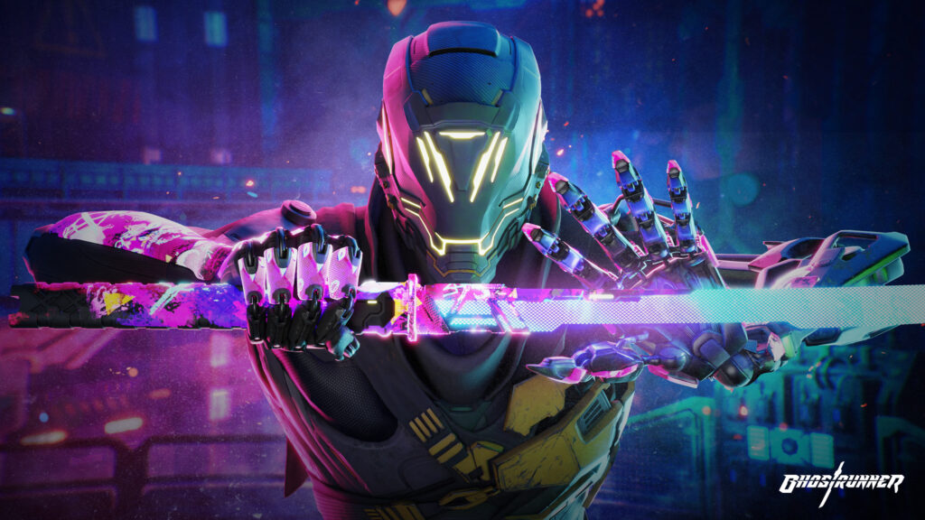 Cyberpunk Ghostrunner Ninja Warrior High Resolution PC Wallpaper