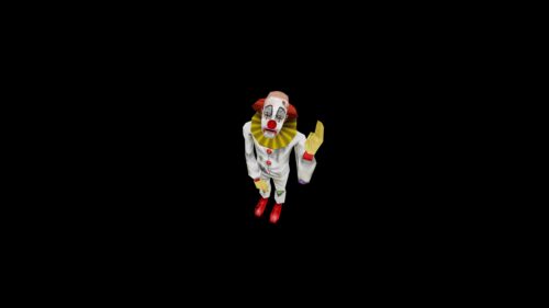 Retro Low Poly Clown Character Dark Minimalist Aesthetic PC Wallpaper