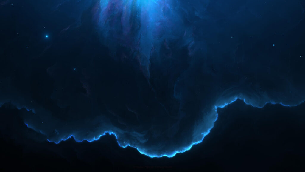 Stunning Deep Blue Space Nebula Galaxy 4K PC Wallpaper
