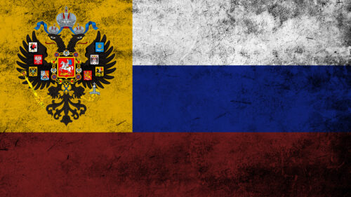 Imperial Russian Flag with Golden Eagle Emblem Grunge PC Wallpaper