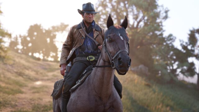Arthur Morgan Riding Horse Red Dead Redemption 2 4K Desktop Wallpaper