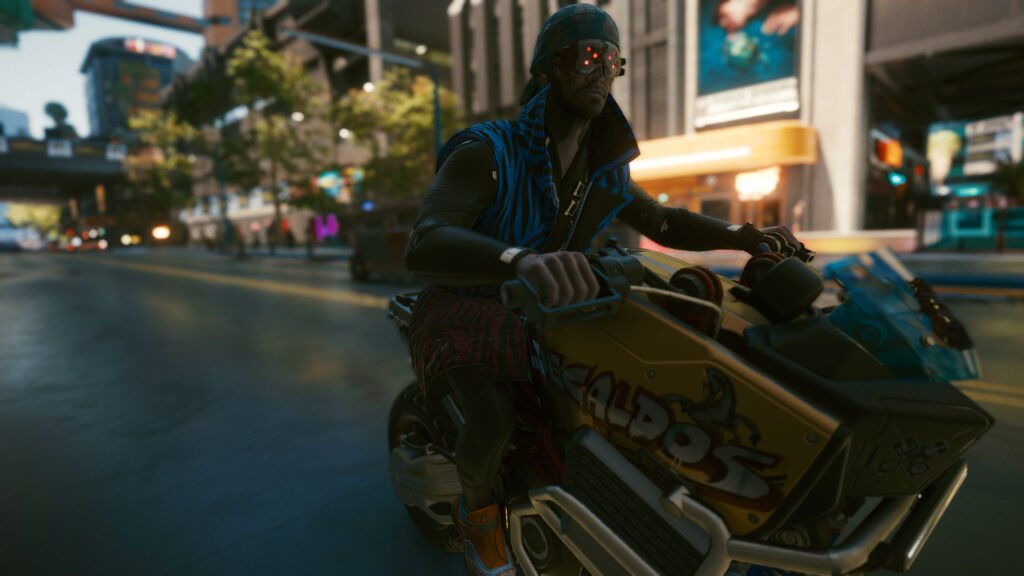 Cyberpunk Rider on Futuristic Motorcycle 4K PC Wallpaper