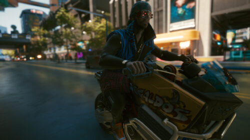 Cyberpunk Rider on Futuristic Motorcycle 4K PC Wallpaper