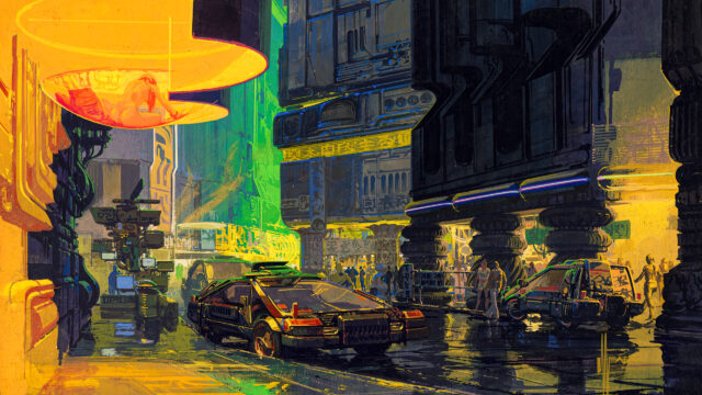 Cyberpunk City Street with Futuristic Vehicles and Neon Lights 4K Wallpaper