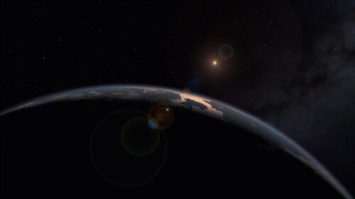 Breathtaking Earth Horizon from Space with Starry Sky 4K Wallpaper