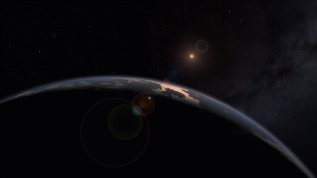 Breathtaking Earth Horizon from Space with Starry Sky 4K Wallpaper