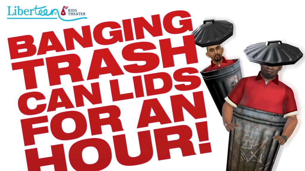 Banging Trash Can Lids Humor Graphic Design PC Wallpaper