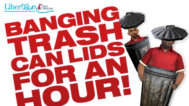 Banging Trash Can Lids Humor Graphic Design PC Wallpaper