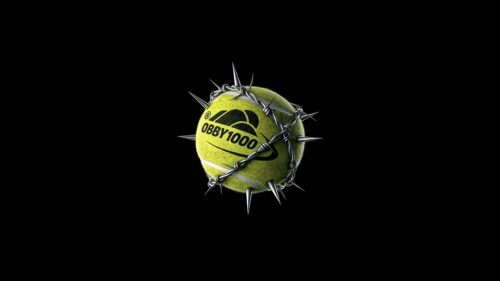 Edgy Tennis Ball with Barbed Wire Aesthetic 4K PC Wallpaper
