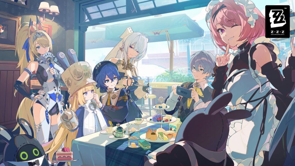 Zenless Zone Zero Characters Having Tea Time Anime PC Wallpaper