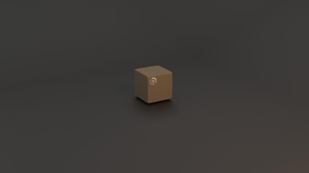 Minimalist Brown Cube 3D Graphic Design PC Wallpaper