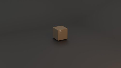 Minimalist Brown Cube 3D Graphic Design PC Wallpaper