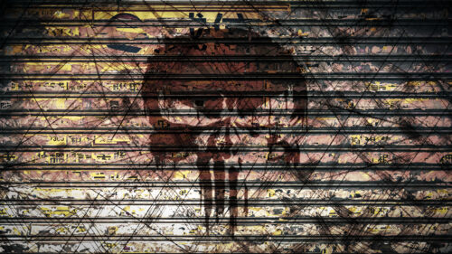 The Punisher Skull Grunge Metal Wall Texture 4K PC Wallpaper
