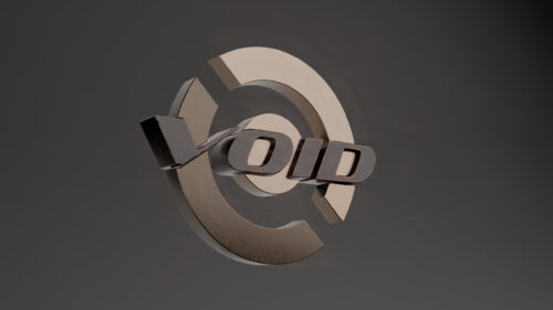 Minimalist 3D Metallic VOID Logo Typography Desktop Wallpaper