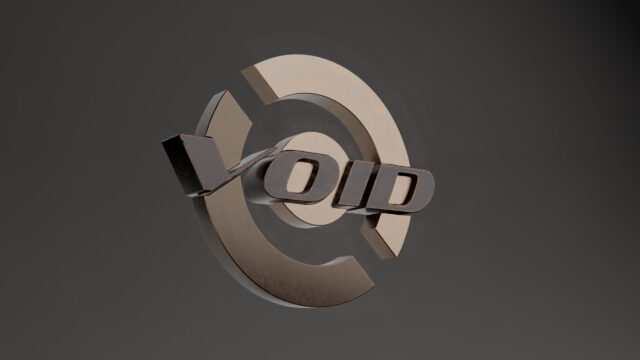 Minimalist 3D Metallic VOID Logo Typography Desktop Wallpaper