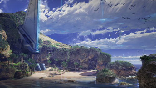 Halo Infinite Zeta Halo Ring Landscape Scenery 4K PC Wallpaper
