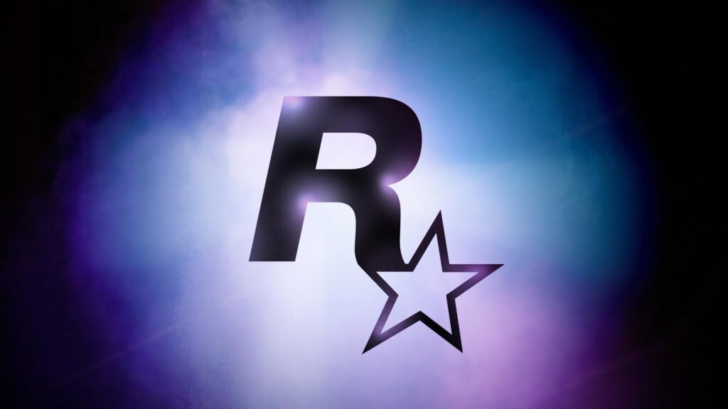 Rockstar Games Logo Cinematic Blue Glow 4K PC Wallpaper
