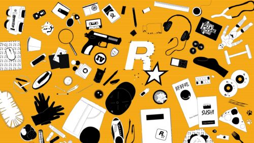 Rockstar Games Aesthetic Flat Lay Pattern PC Wallpaper