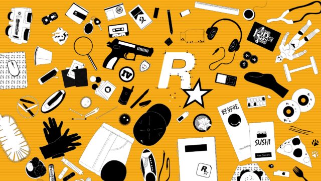 Rockstar Games Aesthetic Flat Lay Pattern PC Wallpaper
