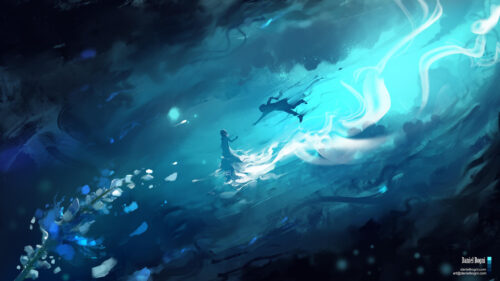 Ethereal Underwater Fantasy Couple Art 4K PC Wallpaper