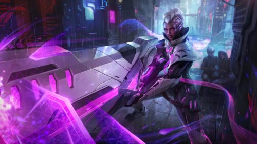 Cyberpunk Warrior Woman with Futuristic Weapon 4K PC Wallpaper
