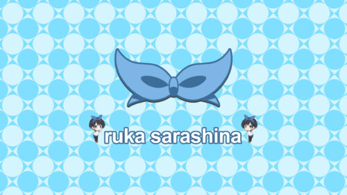 Cute Chibi Ruka Sarashina Blue Aesthetic PC Wallpaper