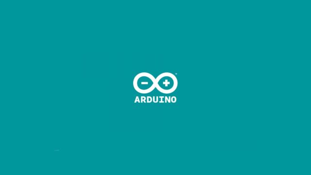 Minimalist Arduino Logo Design Teal Background PC Wallpaper