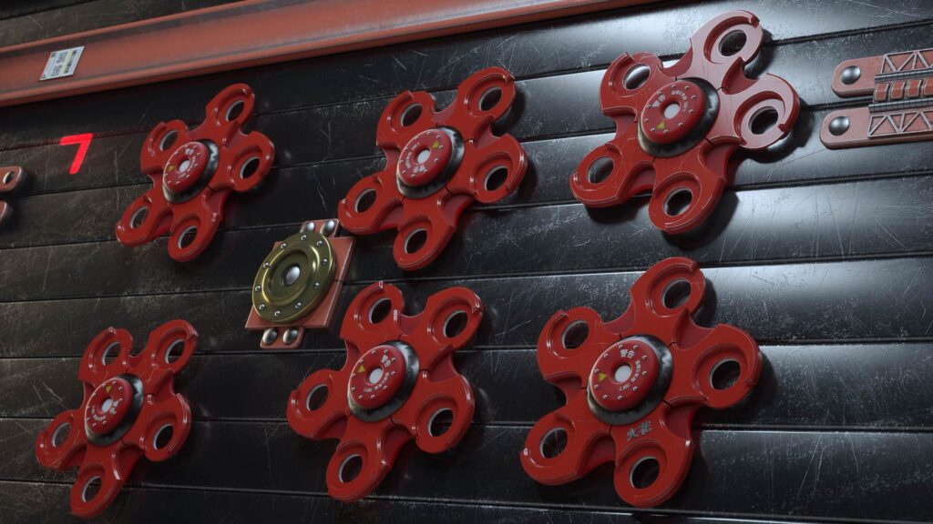 Futuristic Industrial Red Mechanical Gears Sci Fi PC Wallpaper