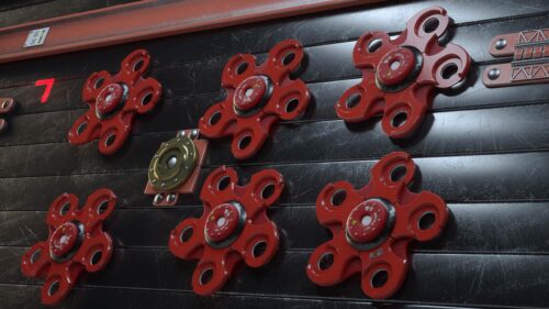 Futuristic Industrial Red Mechanical Gears Sci Fi PC Wallpaper