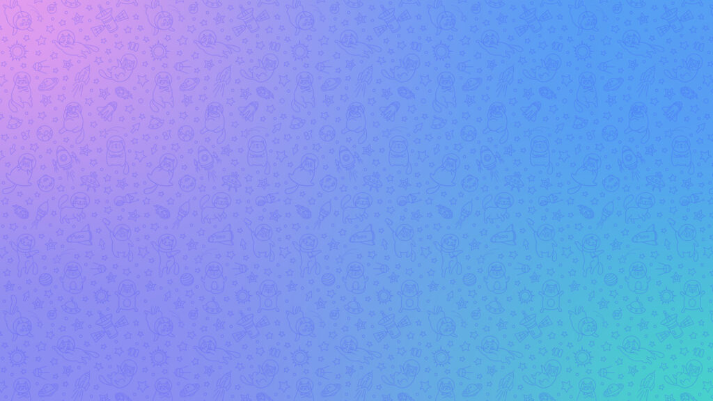 Cute Space Cat Pattern Gradient Aesthetic PC Wallpaper