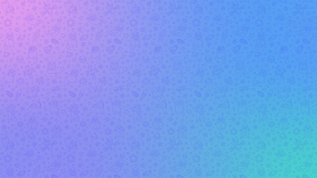 Cute Space Cat Pattern Gradient Aesthetic PC Wallpaper