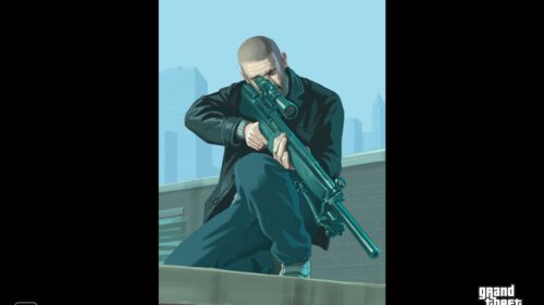 GTA IV Niko Bellic Sniper Rooftop Action Desktop Wallpaper