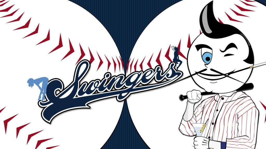 Swingers Baseball Mascot Themed Creative Illustration 4K Wallpaper