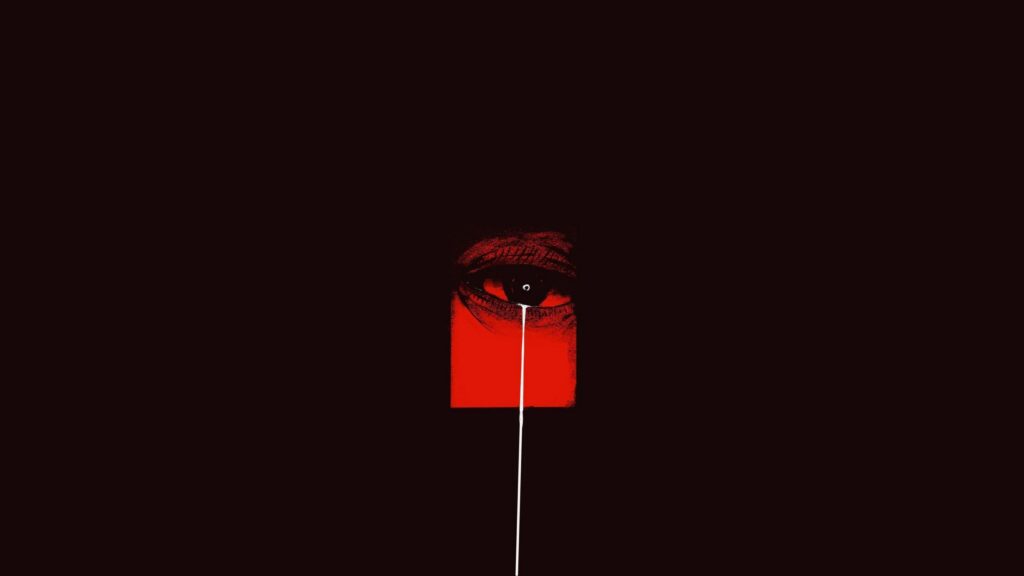 Minimalist Red Crying Eye Dark Aesthetic 4K Wallpaper