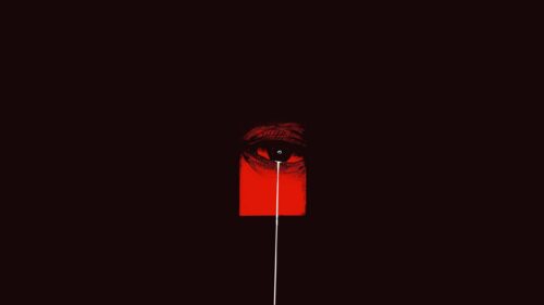 Minimalist Red Crying Eye Dark Aesthetic 4K Wallpaper