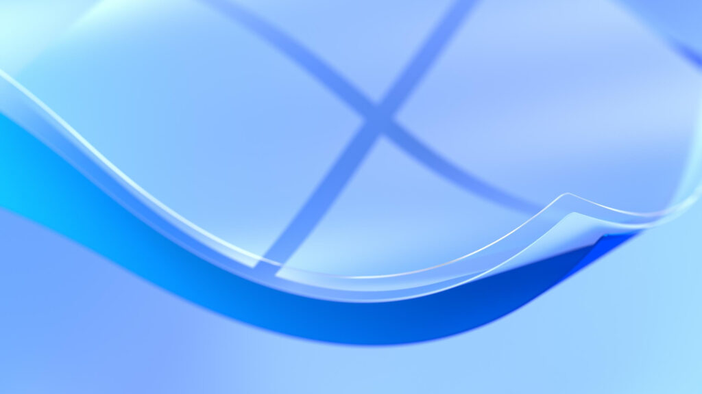 Minimalist Abstract Blue Glass Curves PC Wallpaper