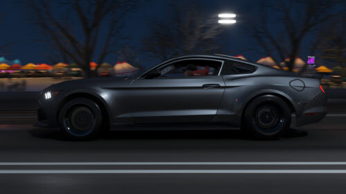 Sleek Grey Ford Mustang GT Night Drive Speed 4K Wallpaper