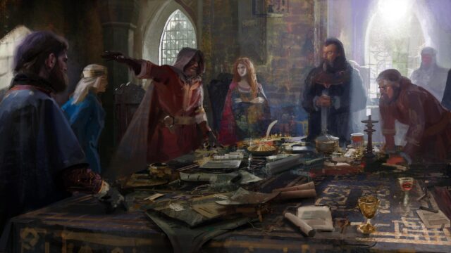 Medieval Council Meeting Fantasy Art Digital Illustration 4K Wallpaper