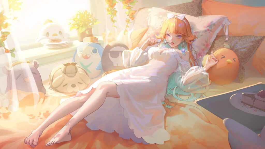 Takanashi Kiara Cozy Bedroom Aesthetic Anime Girl 4K Wallpaper