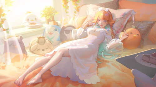 Takanashi Kiara Cozy Bedroom Aesthetic Anime Girl 4K Wallpaper