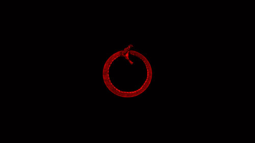 Minimalist Red Ouroboros Serpent Symbol Dark 4K PC Wallpaper