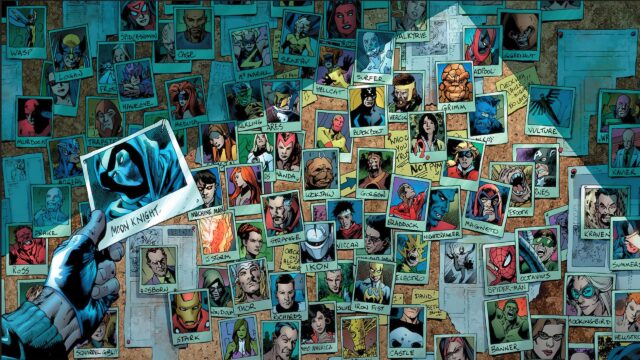 Marvel Universe Superhero Investigation Board 4K Desktop Wallpaper