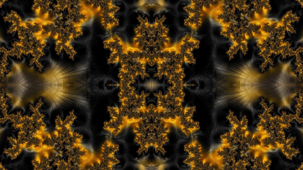 Stunning Gold and Black Fractal Abstract Pattern 4K Desktop Wallpaper